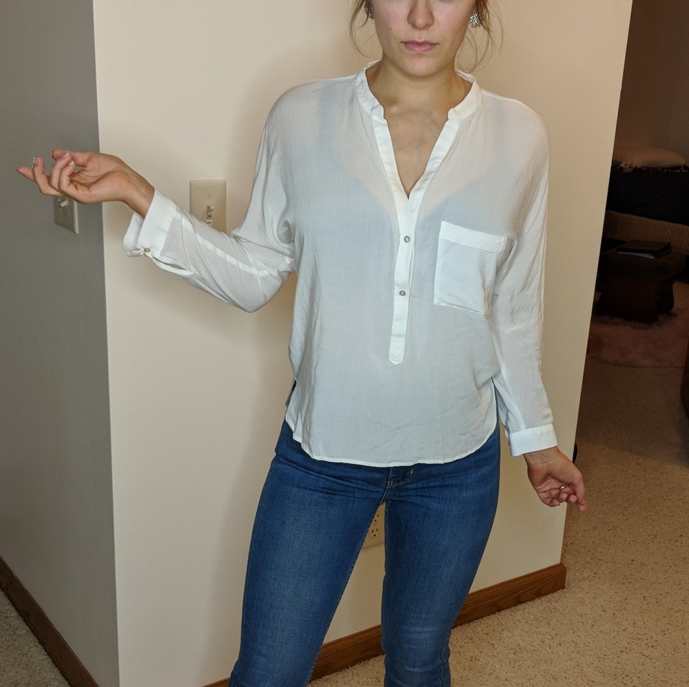 Zara classic white button up